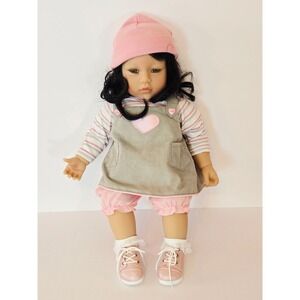 Adora ToddlerTime Girl Power 20in Baby Doll Hazel Eyes Dark Hair Heart Jumper